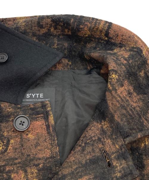s'yte（サイト）s'yte (サイト) CHECK JACQUARD OVERSIZED SOUTIEN COLLAR COAT ブラウン×ブラック サイズ:3の古着・服飾アイテム