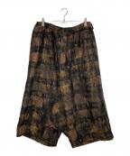 s'yteサイト）の古着「CHECK JACQUARD WIDE SAROUEL PANTS」｜ブラウン×ブラック