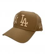 New Era×MUSE de Deuxieme Classeニューエラ×ミューズ ドゥーズィエム クラス）の古着「9FORTY DOUBLE LOGO キャップ」｜ベージュ