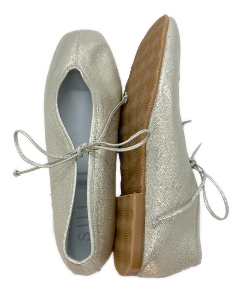 SUI（スイ）SUI (スイ) LACE UPフラットシューズ シルバー サイズ:25cmの古着・服飾アイテム