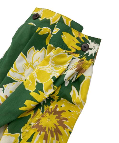 H.UNIT（エイチユニット）H.UNIT (エイチユニット) フラワープリントシャツ グリーン×イエロー サイズ:3の古着・服飾アイテム