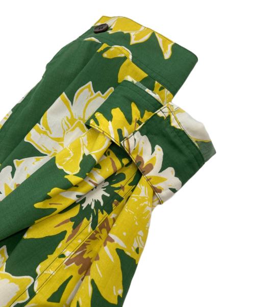 H.UNIT（エイチユニット）H.UNIT (エイチユニット) フラワープリントシャツ グリーン×イエロー サイズ:3の古着・服飾アイテム