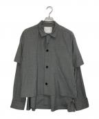 sacaiサカイ）の古着「Suiting Layered Shirt」｜グレー