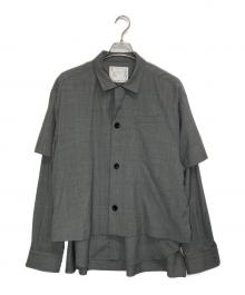 sacai（サカイ）の古着「Suiting Layered Shirt」｜グレー