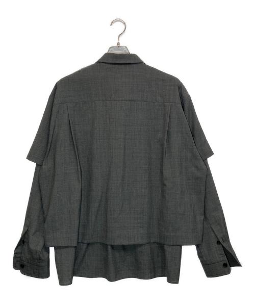 sacai（サカイ）sacai (サカイ) Suiting Layered Shirt グレー サイズ:2の古着・服飾アイテム