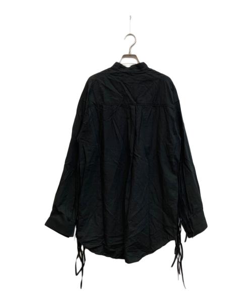 BED J.W. FORD（ベッドフォード）BED J.W. FORD (ベッドフォード) レースアップノーカラーシャツ ブラック サイズ:1の古着・服飾アイテム