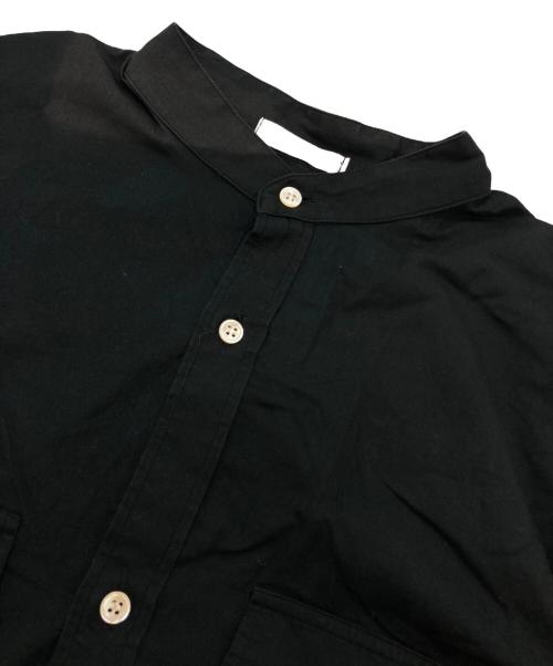 BED J.W. FORD（ベッドフォード）BED J.W. FORD (ベッドフォード) レースアップノーカラーシャツ ブラック サイズ:1の古着・服飾アイテム