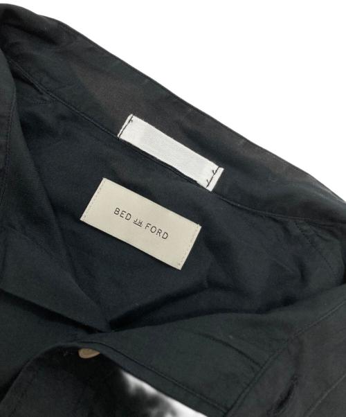 BED J.W. FORD（ベッドフォード）BED J.W. FORD (ベッドフォード) レースアップノーカラーシャツ ブラック サイズ:1の古着・服飾アイテム