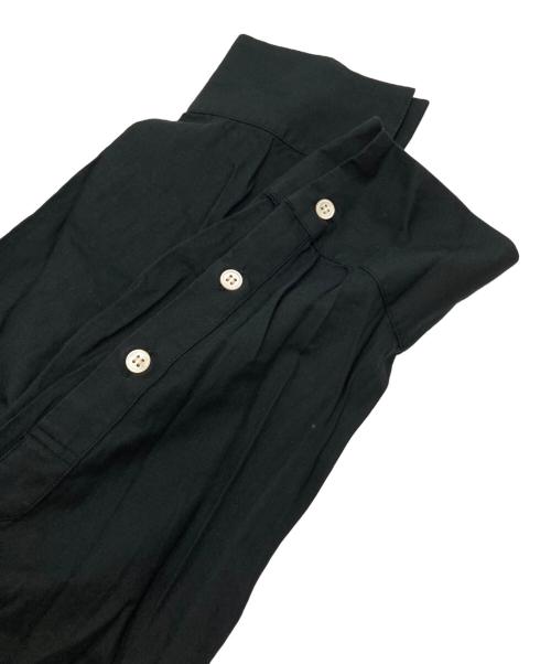 BED J.W. FORD（ベッドフォード）BED J.W. FORD (ベッドフォード) レースアップノーカラーシャツ ブラック サイズ:1の古着・服飾アイテム