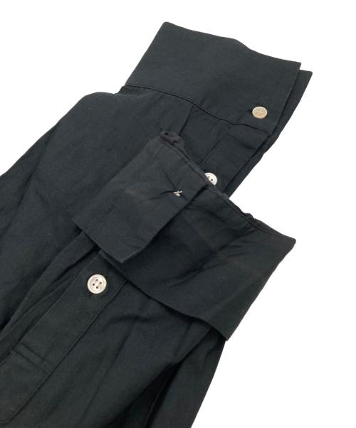 BED J.W. FORD（ベッドフォード）BED J.W. FORD (ベッドフォード) レースアップノーカラーシャツ ブラック サイズ:1の古着・服飾アイテム