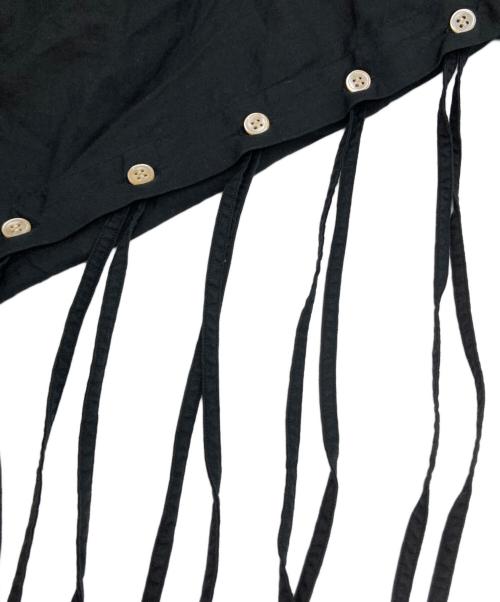 BED J.W. FORD（ベッドフォード）BED J.W. FORD (ベッドフォード) レースアップノーカラーシャツ ブラック サイズ:1の古着・服飾アイテム
