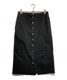 RAF SIMONS（ラフシモンズ）の古着「Buttoned Up Denim Skirt」｜ブラック