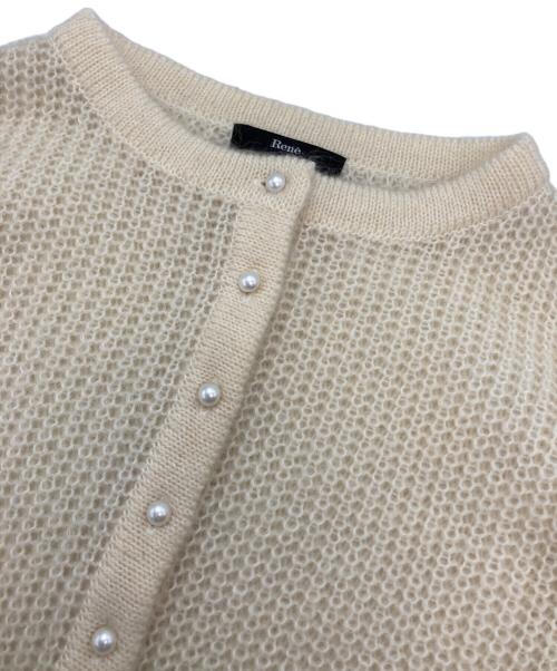 Rene（ルネ）Rene (ルネ) キッドモヘヤパールカーディガン ベージュ サイズ:34の古着・服飾アイテム