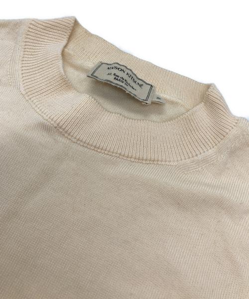 maison kitsune（メゾンキツネ）maison kitsune (メゾンキツネ) FOX HEAD ニット ベージュ サイズ:Mの古着・服飾アイテム