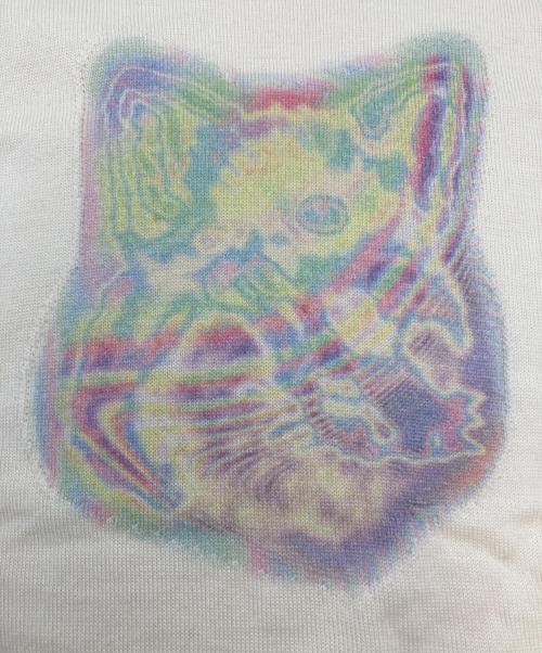 maison kitsune（メゾンキツネ）maison kitsune (メゾンキツネ) FOX HEAD ニット ベージュ サイズ:Mの古着・服飾アイテム