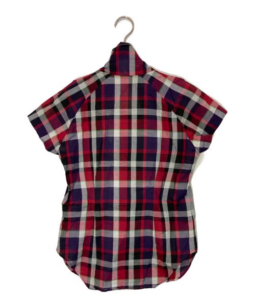 Vivienne Westwood RED LABEL（ヴィヴィアンウエストウッドレッドレーベル）Vivienne Westwood RED LABEL (ヴィヴィアンウエストウッドレッドレーベル) 半袖デザインチェックシャツ レッド サイズ:2の古着・服飾アイテム