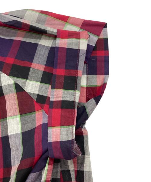 Vivienne Westwood RED LABEL（ヴィヴィアンウエストウッドレッドレーベル）Vivienne Westwood RED LABEL (ヴィヴィアンウエストウッドレッドレーベル) 半袖デザインチェックシャツ レッド サイズ:2の古着・服飾アイテム