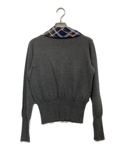 Vivienne Westwood RED LABEL（ヴィヴィアンウエストウッドレッドレーベル）Vivienne Westwood RED LABEL (ヴィヴィアンウエストウッドレッドレーベル) ドッキングチェックカーディガン グレー×ネイビー サイズ:2の古着・服飾アイテム