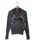 Vivienne Westwood RED LABEL（ヴィヴィアンウエストウッドレッドレーベル）の古着「ドッキングチェックカーディガン」｜グレー×ネイビー