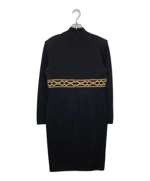 Christian Dior（クリスチャン ディオール）Christian Dior (クリスチャン ディオール) 金刺繍ビジューニットワンピース ブラック サイズ:下記参照の古着・服飾アイテム