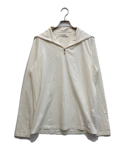 JIL SANDER+（ジルサンダープラス）JIL SANDER+ (ジルサンダープラス) ハーフジップハイネックカットソー ホワイト サイズ:Mの古着・服飾アイテム