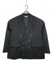 MAISON SPECIAL（メゾンスペシャル）の古着「Wool Mix Smooth Prime-Over Peaked Lapel Double Tailored Jacket」｜ブラック