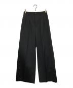 MAISON SPECIALメゾンスペシャル）の古着「Wool Mix Continuous Tow-Tuck Wide Pants」｜ブラック