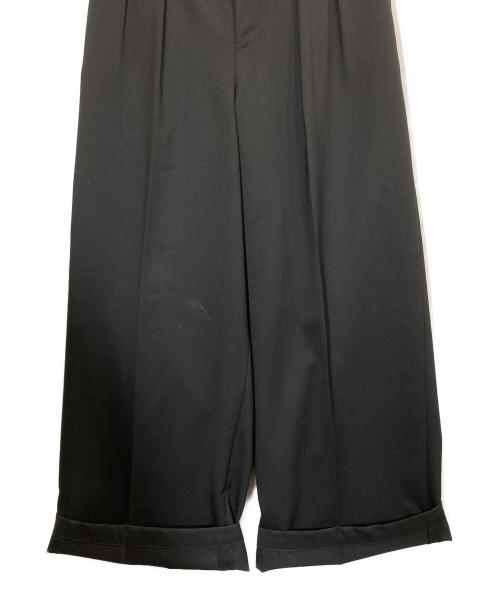 MAISON SPECIAL（メゾンスペシャル）MAISON SPECIAL (メゾンスペシャル) Wool Mix Continuous Tow-Tuck Wide Pants ブラックの古着・服飾アイテム