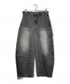 90909090）の古着「Double Knee Ballon Denim Pants」｜グレー