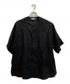 CAHLUMNカウラム）の古着「Linen Baseball Shirt」｜ブラック