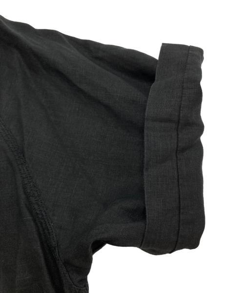 CAHLUMN（カウラム）CAHLUMN (カウラム) Linen Baseball Shirt ブラック サイズ:Lの古着・服飾アイテム