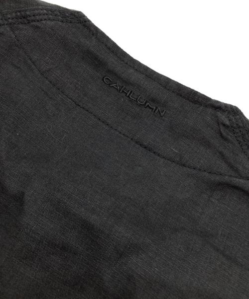 CAHLUMN（カウラム）CAHLUMN (カウラム) Linen Baseball Shirt ブラック サイズ:Lの古着・服飾アイテム