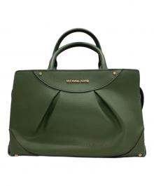 MICHAEL KORS（マイケル・コース）の古着「ENZO レザーサッチェル ミディアム」｜グリーン