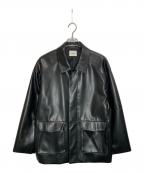 MIESROHEミースロエ）の古着「フェイクレザーカバーオールジャケット」｜ブラック