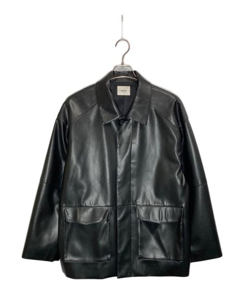 MIESROHE（ミースロエ）MIESROHE (ミースロエ) フェイクレザーカバーオールジャケット ブラック サイズ:1の古着・服飾アイテム