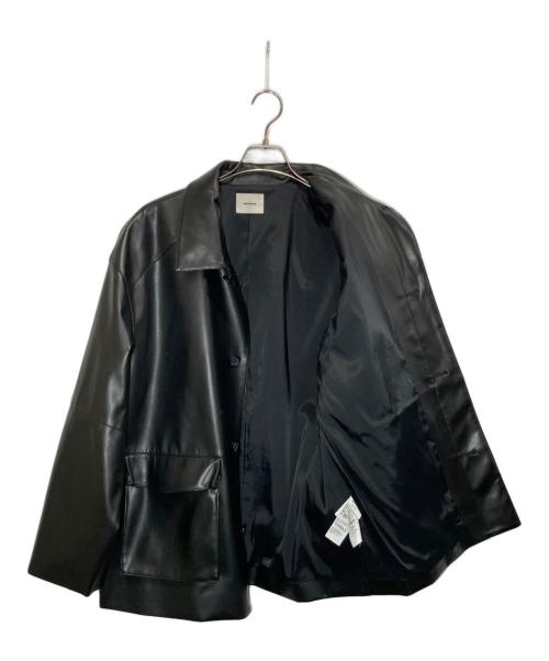 MIESROHE（ミースロエ）MIESROHE (ミースロエ) フェイクレザーカバーオールジャケット ブラック サイズ:1の古着・服飾アイテム