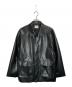 MIESROHE（ミースロエ）の古着「フェイクレザーカバーオールジャケット」｜ブラック