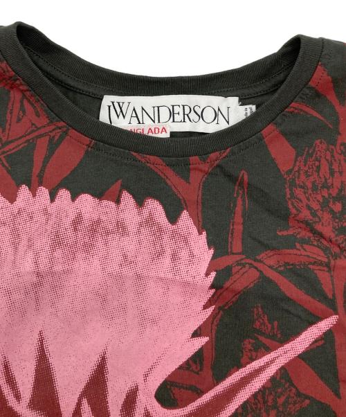 J.W.ANDERSON（ジェイダブリューアンダーソン）J.W.ANDERSON (ジェイダブリューアンダーソン) プリントノースリーブカットソー グレー×ピンク サイズ:Sの古着・服飾アイテム