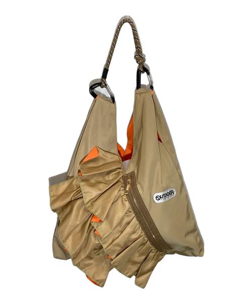 OUTDOOR PRODUCTS（アウトドア プロダクツ）OUTDOOR PRODUCTS (アウトドア プロダクツ) Risley (リズレー) トライアングルフリルバッグ ベージュ×オレンジの古着・服飾アイテム
