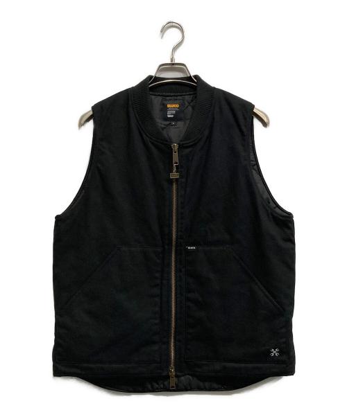 BLUCO WORK GARMENT（ブルコ ワーク ガーメント）BLUCO WORK GARMENT (ブルコ ワーク ガーメント) RIB COLLAR DUCK VEST ブラック サイズ:Lの古着・服飾アイテム