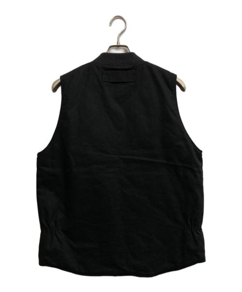 BLUCO WORK GARMENT（ブルコ ワーク ガーメント）BLUCO WORK GARMENT (ブルコ ワーク ガーメント) RIB COLLAR DUCK VEST ブラック サイズ:Lの古着・服飾アイテム