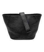 HushTugハッシュタグ）の古着「巾着レザーバッグ」｜ブラック