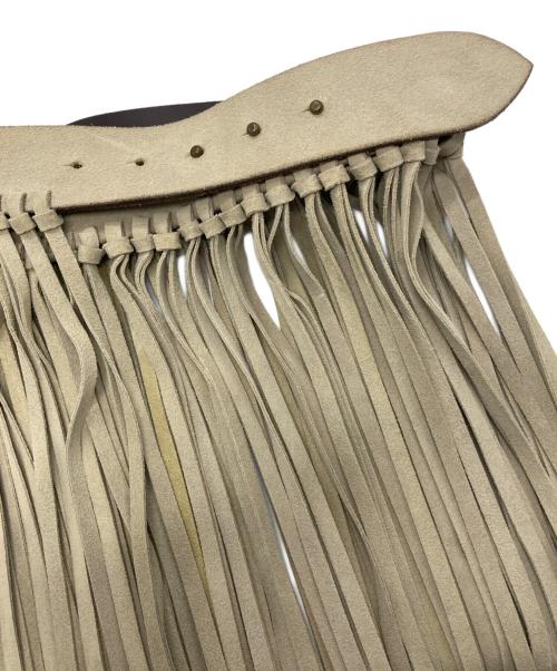 Whim Gazette（ウィムガゼット）Whim Gazette (ウィムガゼット) Puntovita (プントヴィータ) 別注フリンジベルト ベージュ サイズ:75の古着・服飾アイテム