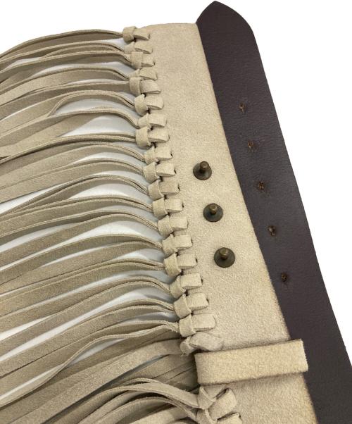 Whim Gazette（ウィムガゼット）Whim Gazette (ウィムガゼット) Puntovita (プントヴィータ) 別注フリンジベルト ベージュ サイズ:75の古着・服飾アイテム