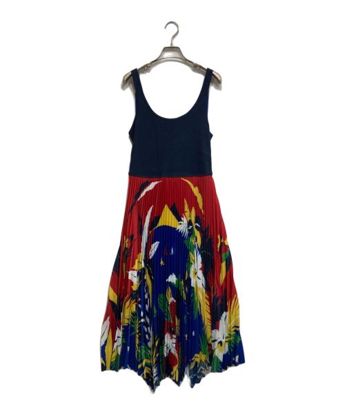 POLO RALPH LAUREN（ポロ・ラルフローレン）POLO RALPH LAUREN (ポロ・ラルフローレン) フローラル ハイブリッド セータープリーテッド ドレス マルチカラー サイズ:Sの古着・服飾アイテム