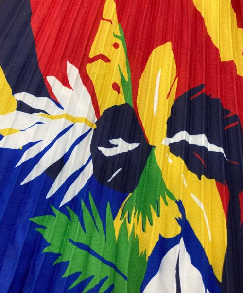 POLO RALPH LAUREN（ポロ・ラルフローレン）POLO RALPH LAUREN (ポロ・ラルフローレン) フローラル ハイブリッド セータープリーテッド ドレス マルチカラー サイズ:Sの古着・服飾アイテム