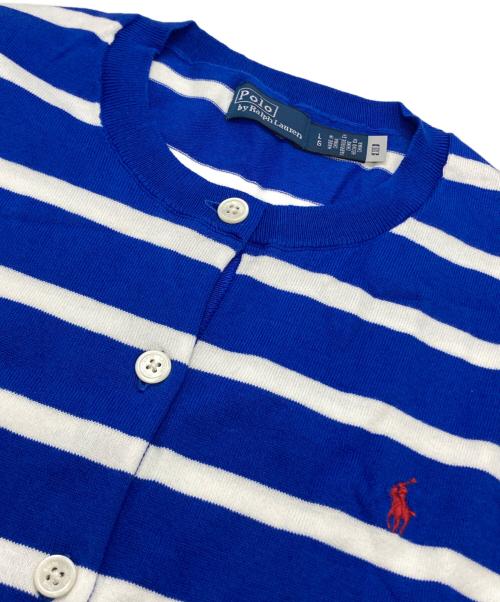 POLO RALPH LAUREN（ポロ・ラルフローレン）POLO RALPH LAUREN (ポロ・ラルフローレン) ボーダーカーディガン ブルー サイズ:Lの古着・服飾アイテム
