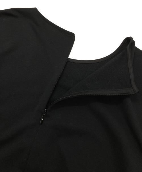 BLUE LABEL CRESTBRIDGE（ブルーレーベルクレストブリッジ）BLUE LABEL CRESTBRIDGE (ブルーレーベルクレストブリッジ) プリムシルケットポンチクレストブリッジチェックコンビワンピース ブラック×レッド サイズ:38の古着・服飾アイテム