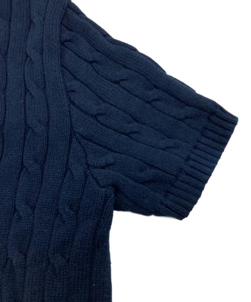 POLO RALPH LAUREN（ポロ・ラルフローレン）POLO RALPH LAUREN (ポロ・ラルフローレン) S/S ケーブルニット ネイビー サイズ:Lの古着・服飾アイテム