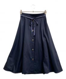 BLUE LABEL CRESTBRIDGE（ブルーレーベルクレストブリッジ）の古着「マイクロスパンポプリンスカート」｜ネイビー